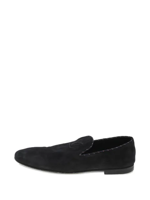 Louis Vuitton Pre-Owned LV logo suede loafers Blue 595877