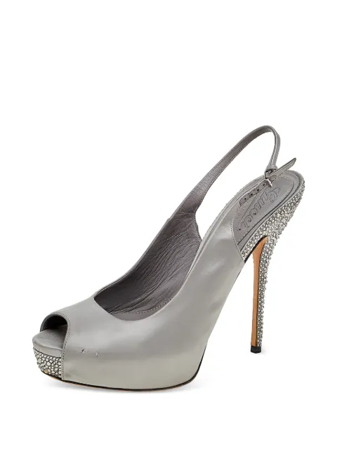 Gucci Pre-Owned crystal-embellished platform sandals Grey 541246