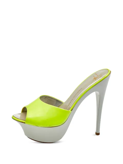 Giuseppe Zanotti Vintage patent leather platform sandals Yellow 595944