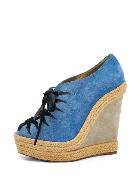 Christian Louboutin Pre-Owned wedge espadrille sandals Blue 637738