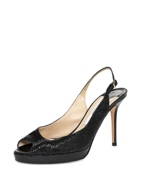 Jimmy Choo Pre-Owned Nova peep-toe sandals Black 479112