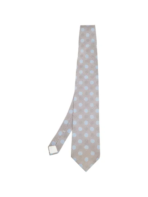 Lanvin Pre-Owned circle-print silk tie Grey 604347
