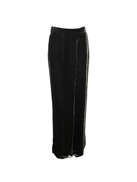 Sportmax Vintage velvet palazzo pants Green 563269
