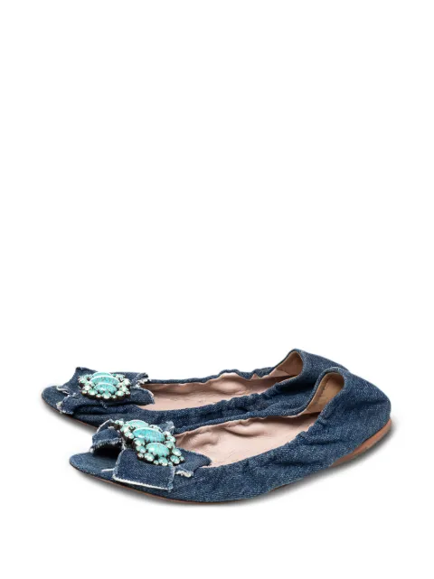 Miu Miu Pre-Owned denim ballet flats Blue 472044