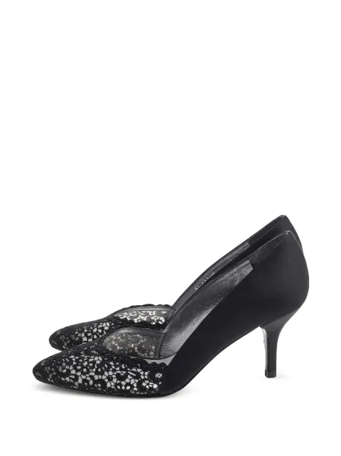 Stuart Weitzman lace almond-toe heeled pumps Black 594659