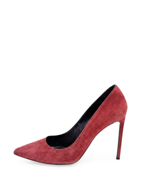 Saint Laurent Pre-Owned pointed-toe suede pumps Red 568307