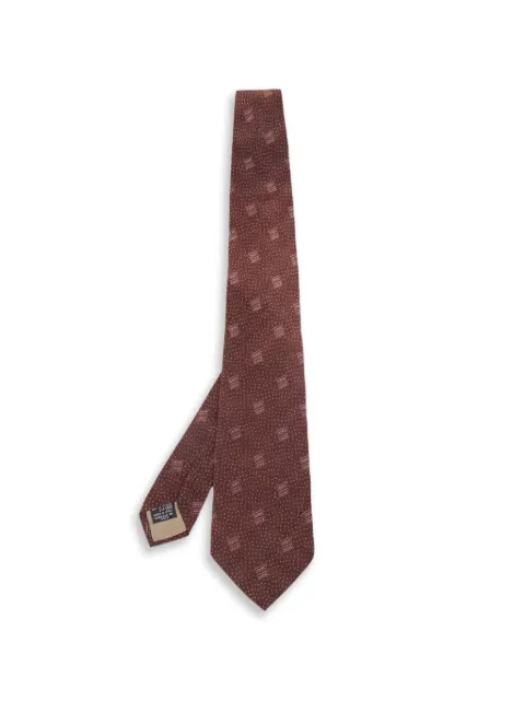 Giorgio Armani Pre-Owned patterned silk tie Brown 578629