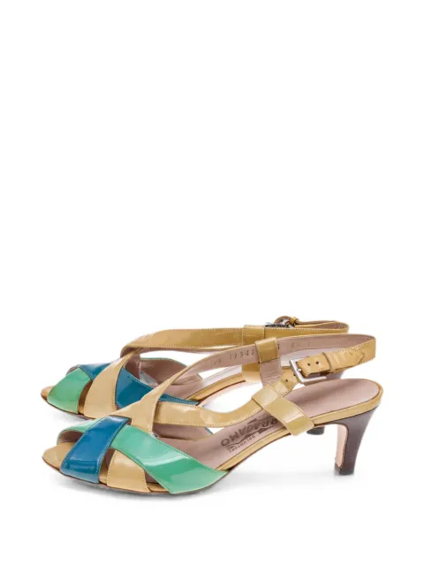 Ferragamo Pre-Owned patent calf leather sandals Neutrals 569231