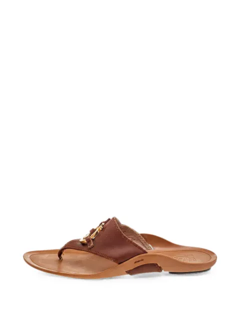 Ferragamo Pre-Owned Gancini thong sandals Brown 597357