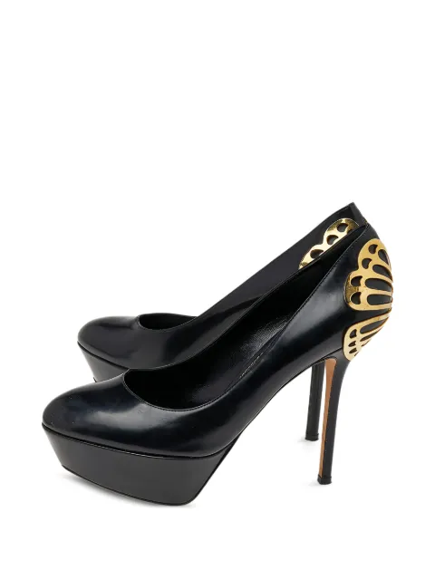 Sergio Rossi butterfly plaque platform pumps Black 503614
