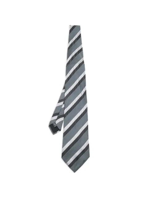 BOSS striped silk jacquard tie Grey 605059