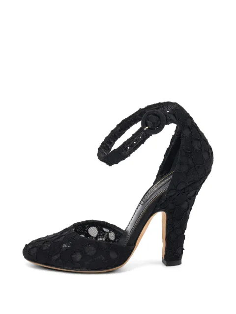 Dolce & Gabbana Pre-Owned lace ankle-strap pumps Black 639326