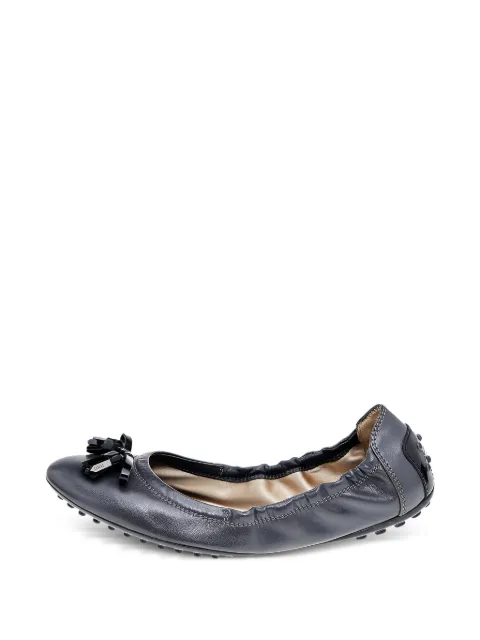 Tod's Vintage leather ballet flats Grey 563308