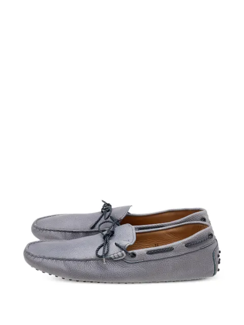 Tod's Vintage braided-bow loafers Grey 610598