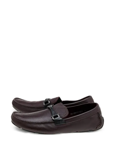 Ferragamo Pre-Owned Gancini Horsebit loafers Red 610556