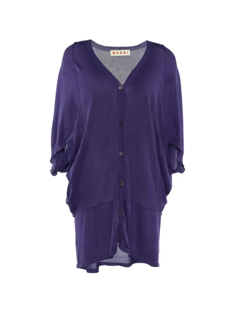 Marni Pre-Owned button-front V-neck cardigan Purple 666997