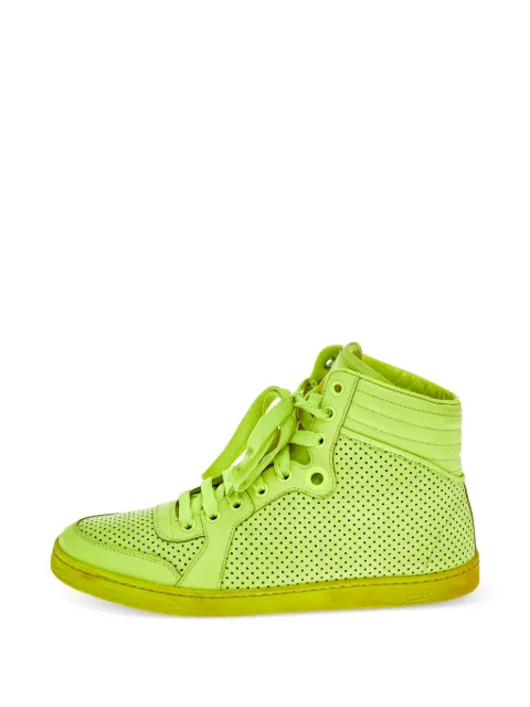 Gucci Pre-Owned perforated high-top sneakers Green 562224