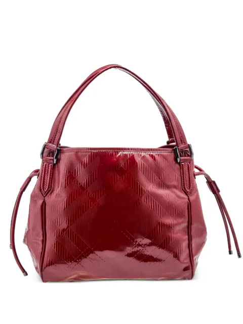 Burberry Pre-Owned Bilmore check-embossed tote bag Red 613679