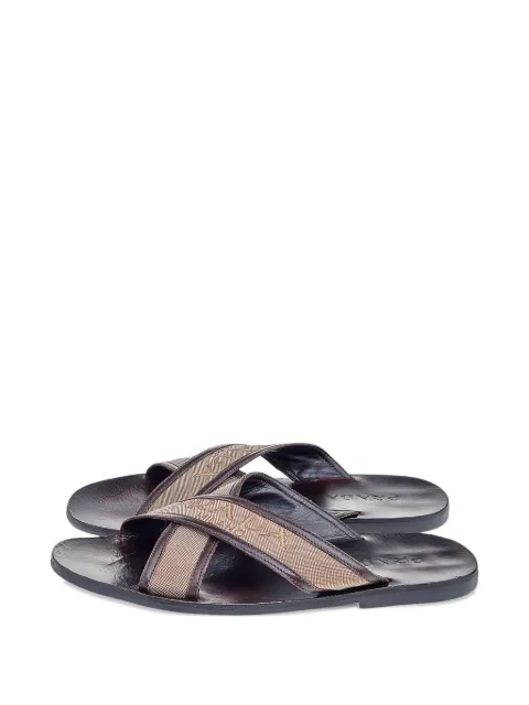 Prada Pre-Owned criss-cross falt sandals Brown 563318