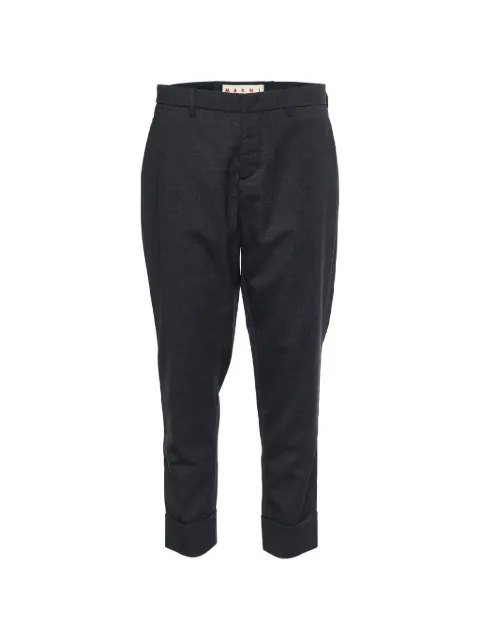 Marni Pre-Owned cuffed wool tailored trousers Grey 653087