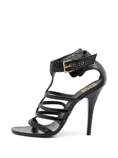 Givenchy Pre-Owned 115mm patent leather heeled sandals Black 619116