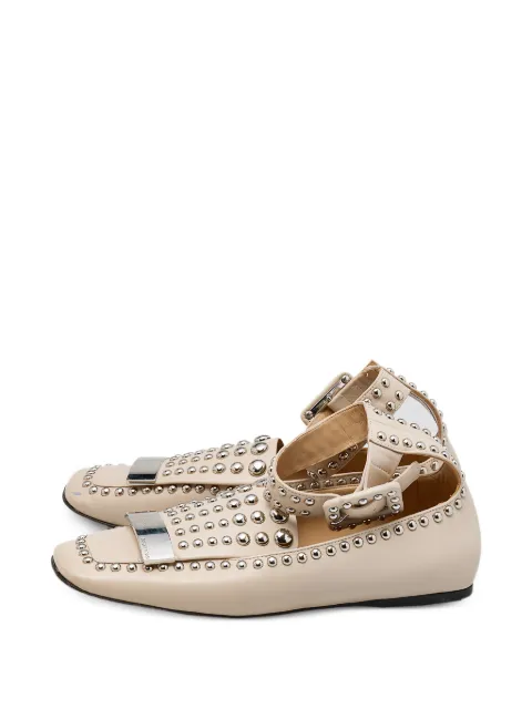 Sergio Rossi studded ankle-cuff ballet flats Neutrals 571130
