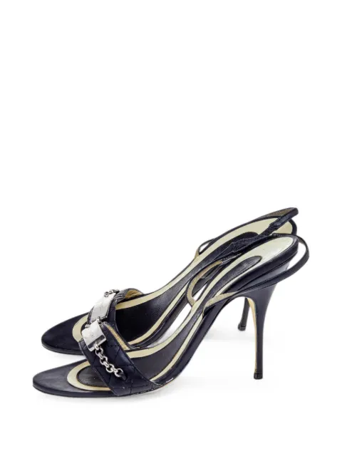 Givenchy Pre-Owned quilted logo-plaque sandals Black 562112