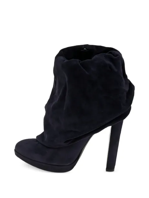 Alaïa Pre-Owned draped-suede ankle boots Blue 570056