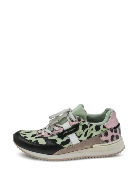 Dolce & Gabbana Pre-Owned leopard-print canvas sneakers Green 597016