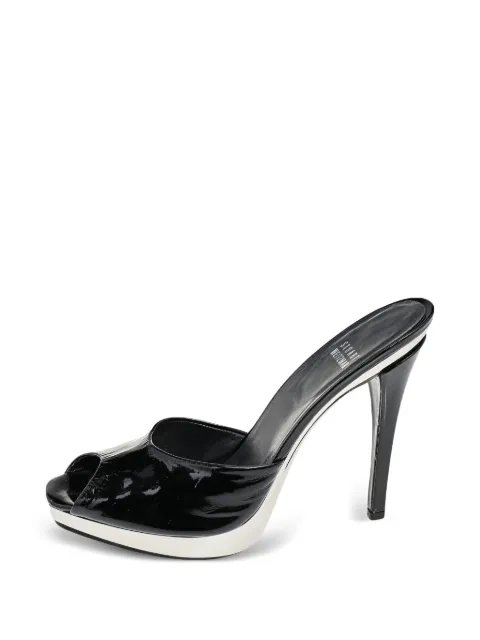 Stuart Weitzman patent leather platform sandals Black 526078