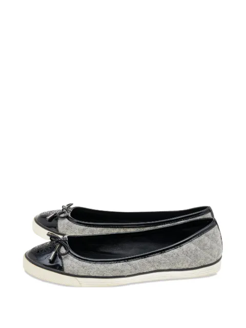 Tory Burch quilted bow ballet flats Grey 596941