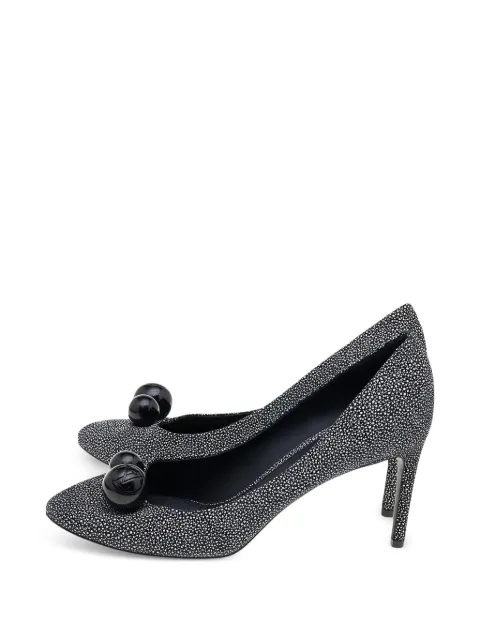 Louis Vuitton Pre-Owned Inclusion bead pointed-toe pumps Grey 596650