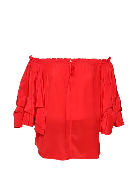 DVF Diane von Furstenberg ruffled off-shoulder top Red 610184