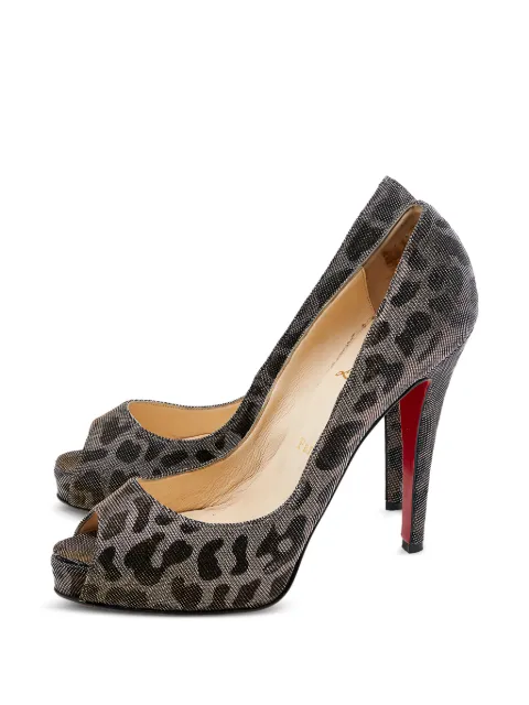 Christian Louboutin Pre-Owned Very Prive leopard-print pumps Silver 612707