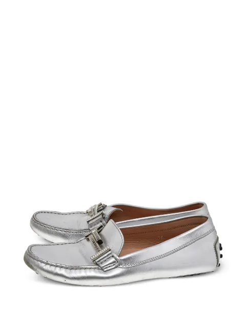 Tod's Vintage T-embellished loafers Silver 502548