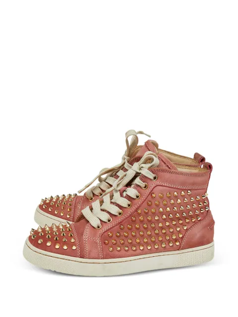 Christian Louboutin Pre-Owned Louis Orlato spike-embellished hi-top sneakers Pink 497138