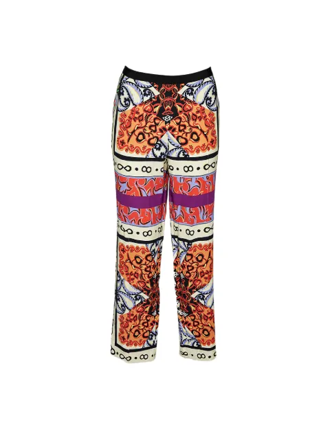 Etro Pre-Owned paisley-print straight-leg trousers Orange 500024