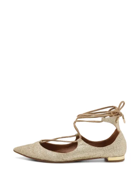 Aquazzura Christy flat pumps Gold 634075