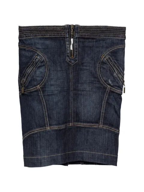 Just Cavalli Vintage zip-up denim midi skirt Blue 564091