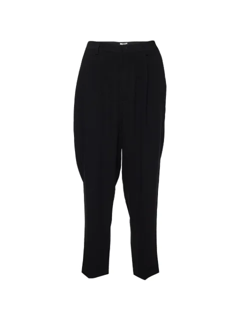 Miu Miu Pre-Owned crepe tapered trousers Black 654748