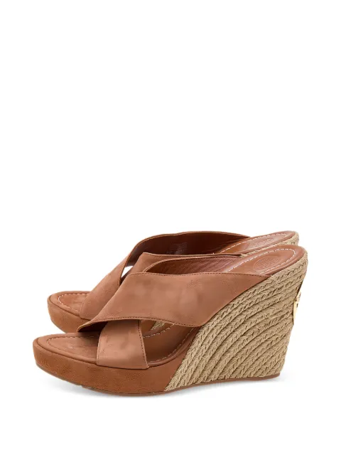 Tory Burch criss-cross wedge sandals Brown 611335