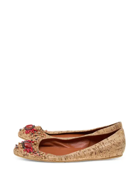 Oscar de la Renta Pre-Owned embellished ballet flats Neutrals 589291