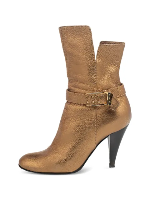 Casadei Vintage buckled leather ankle boots Gold 485437