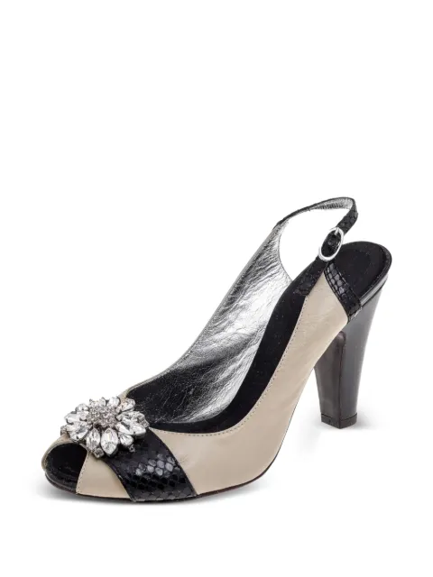 Giuseppe Zanotti Vintage embellished peep-toe sandals Neutrals 526803