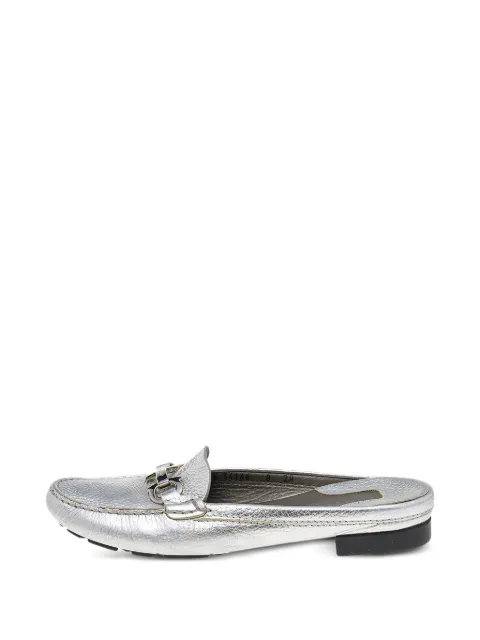 Ferragamo Pre-Owned Gancini leather mules Silver 569270