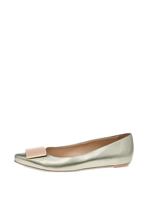 Tod's Vintage buckle-detail ballet flats Silver 569180