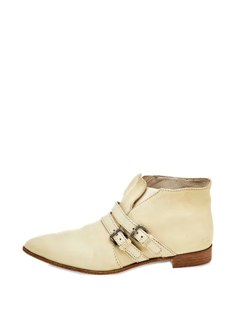 Miu Miu Pre-Owned buckled strap ankle boots Neutrals 569949