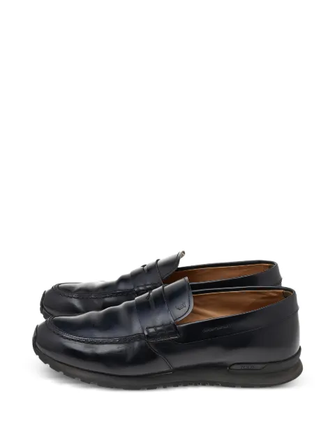 Tod's Vintage penny keeper leather loafers Black 541314