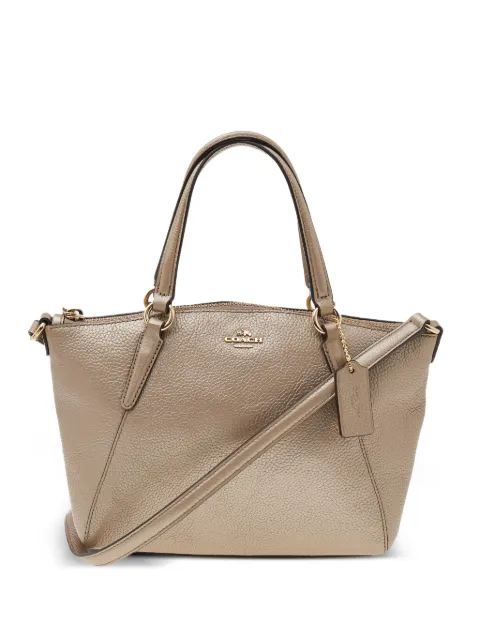Coach metallic leather tote bag Neutrals 541569