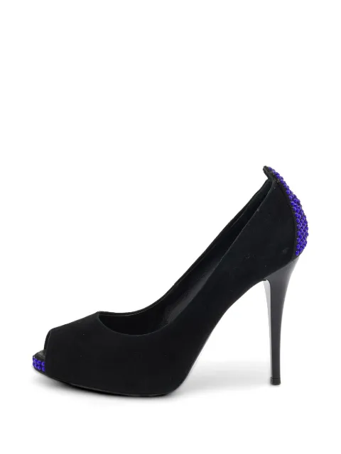 Giuseppe Zanotti Vintage embellished peep-toe heeled pumps Black 627726